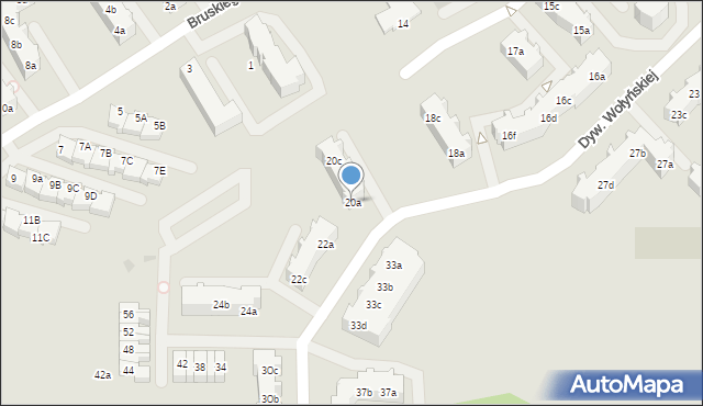 Gdańsk, Dywizji Wołyńskiej, 20a, mapa Gdańska