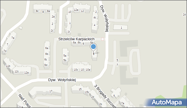 Gdańsk, Dywizji Wołyńskiej, 8, mapa Gdańska