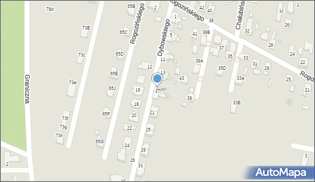 Gliwice, Dybowskiego Benedykta, 17, mapa Gliwic