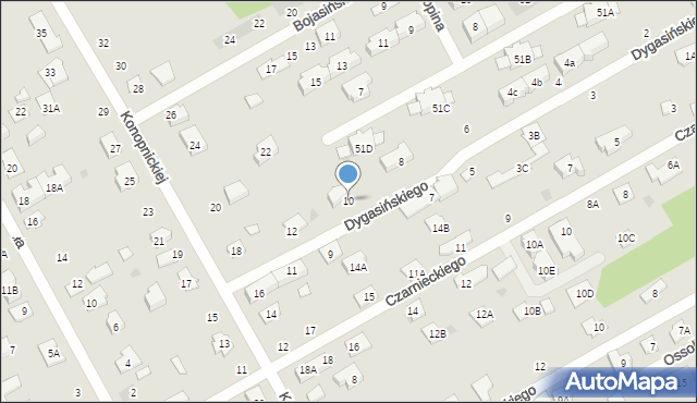 Grodzisk Mazowiecki, Dygasińskiego Adolfa, 10, mapa Grodzisk Mazowiecki