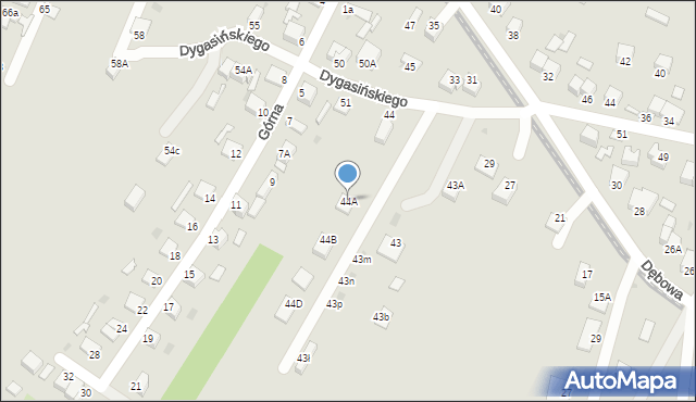 Jędrzejów, Dygasińskiego Adolfa, 44A, mapa Jędrzejów