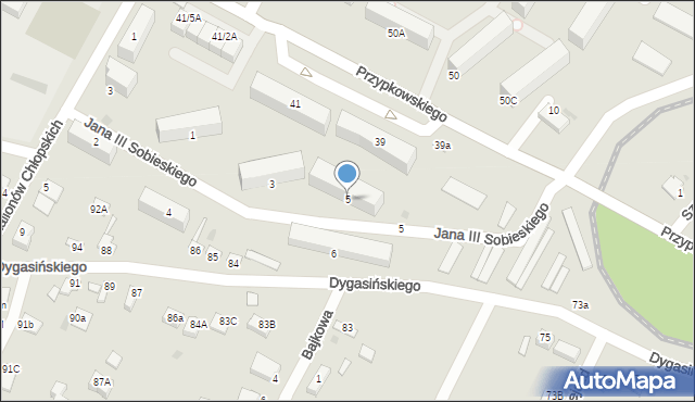 Jędrzejów, Dygasińskiego Adolfa, 5, mapa Jędrzejów