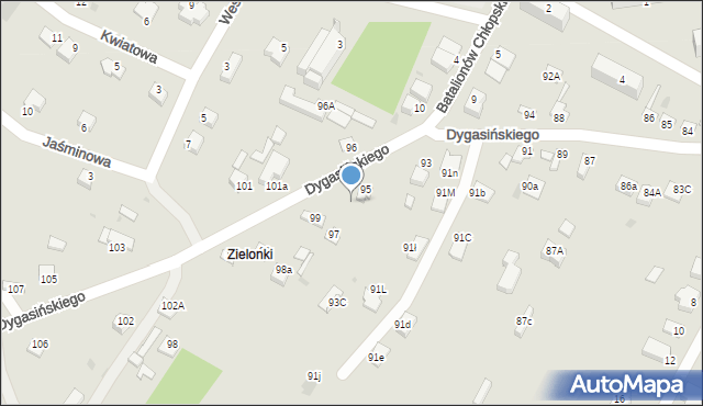 Jędrzejów, Dygasińskiego Adolfa, 97A, mapa Jędrzejów