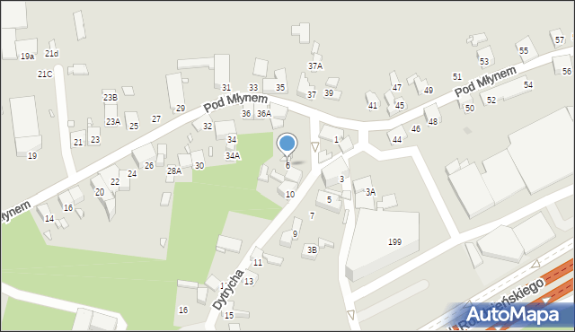 Katowice, Dytrycha, 6, mapa Katowic
