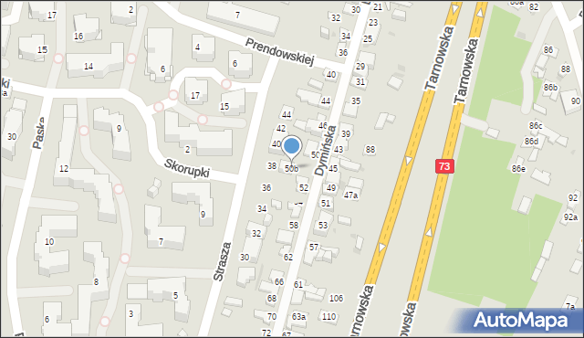 Kielce, Dymińska, 50b, mapa Kielc