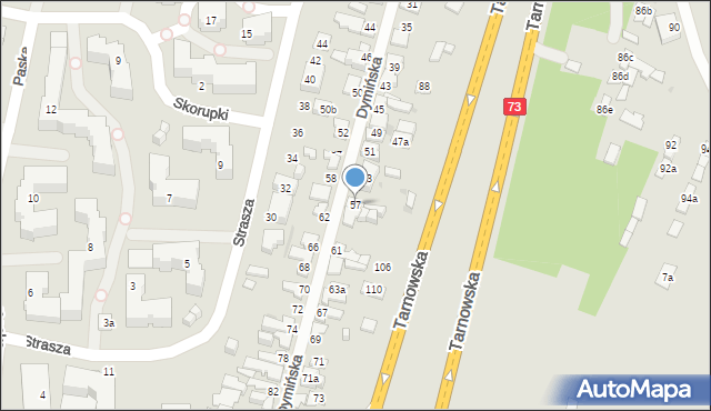 Kielce, Dymińska, 57, mapa Kielc