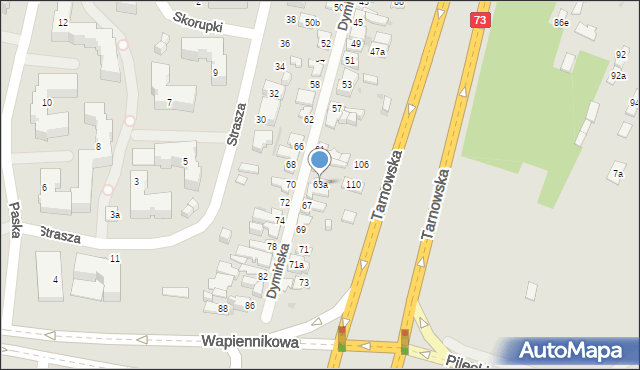 Kielce, Dymińska, 63a, mapa Kielc