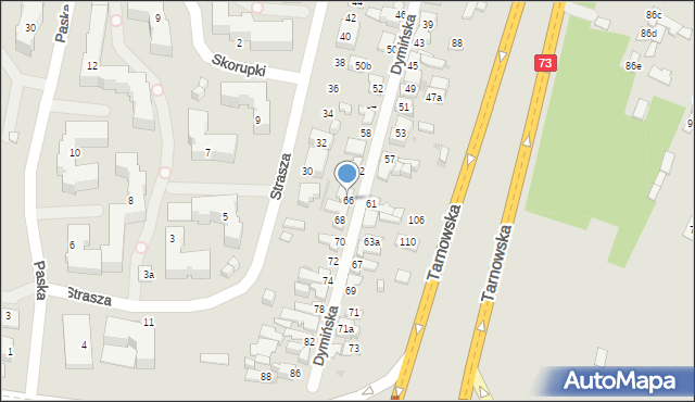 Kielce, Dymińska, 66, mapa Kielc