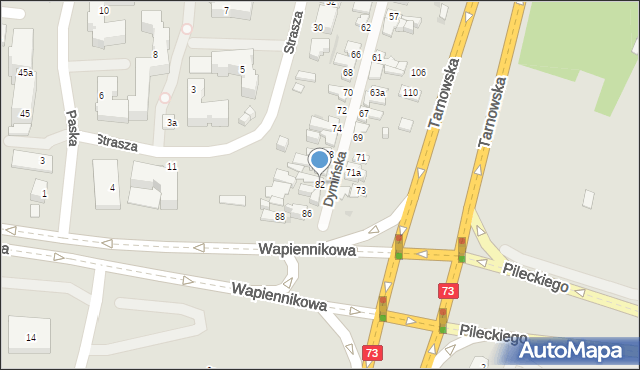 Kielce, Dymińska, 82, mapa Kielc