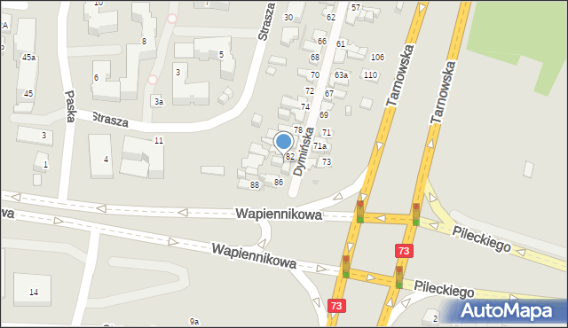 Kielce, Dymińska, 84, mapa Kielc