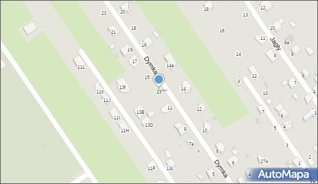 Knurów, Dymka Jana, 13, mapa Knurów