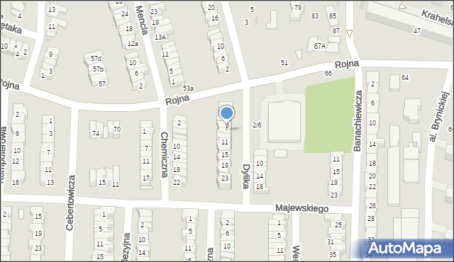 Łódź, Dylika Jana, prof., 7, mapa Łodzi