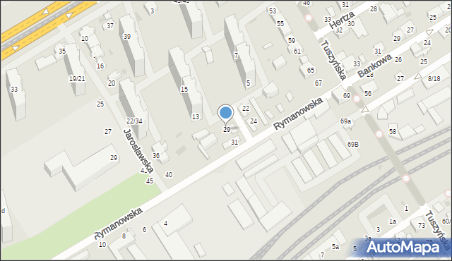 Łódź, Dynowska, 29, mapa Łodzi