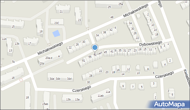 Malbork, Dybowskiego Benedykta, 51, mapa Malborka