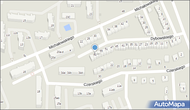 Malbork, Dybowskiego Benedykta, 61, mapa Malborka