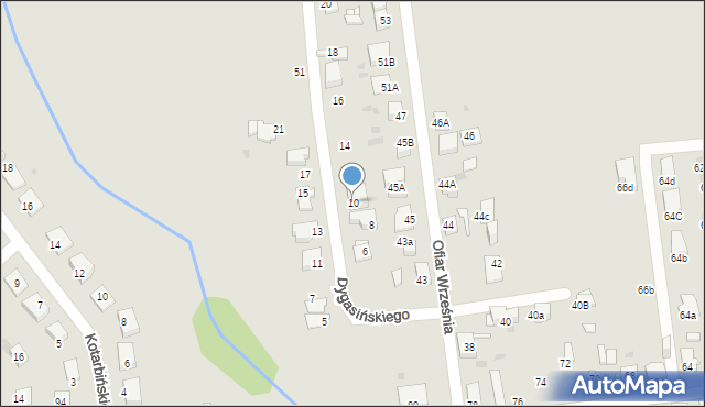 Mysłowice, Dygasińskiego Adolfa, 10, mapa Mysłowice