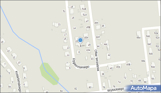 Mysłowice, Dygasińskiego Adolfa, 8, mapa Mysłowice
