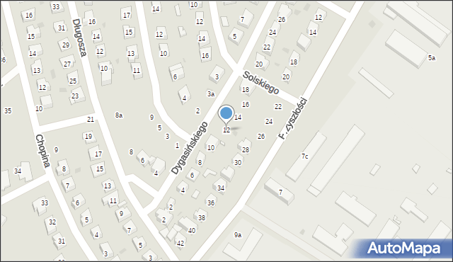 Nowa Sól, Dygasińskiego Adolfa, 12, mapa Nowa Sól