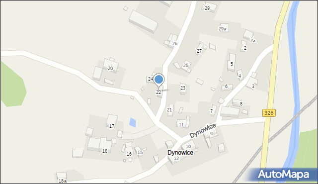Nowy Kościół, Dynowice, 22, mapa Nowy Kościół