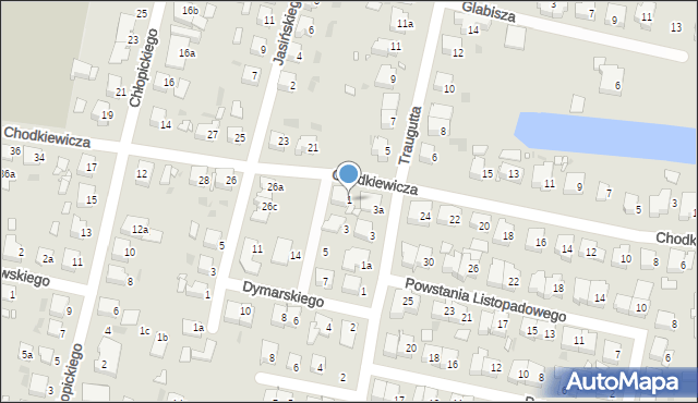 Ostrów Wielkopolski, Dymarskiego Franciszka, ks. mjr., 1, mapa Ostrów Wielkopolski