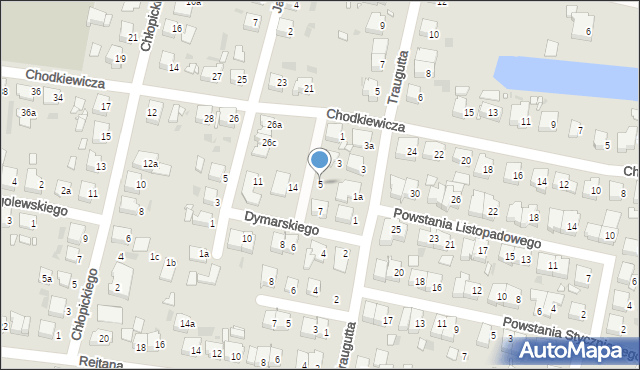 Ostrów Wielkopolski, Dymarskiego Franciszka, ks. mjr., 5, mapa Ostrów Wielkopolski