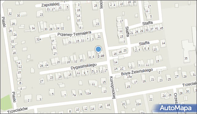 Ostrowiec Świętokrzyski, Dygasińskiego Adolfa, 2, mapa Ostrowiec Świętokrzyski