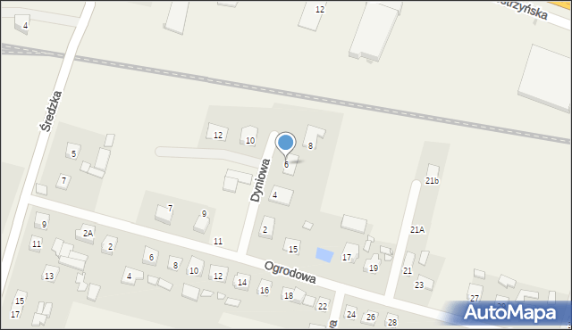 Paczkowo, Dyniowa, 6, mapa Paczkowo