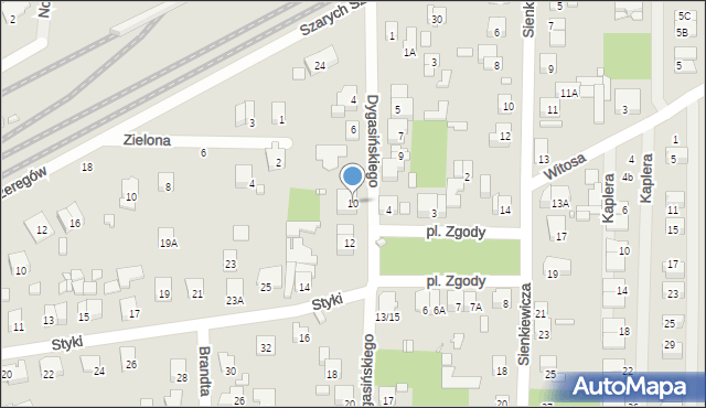 Piastów, Dygasińskiego Adolfa, 10, mapa Piastów