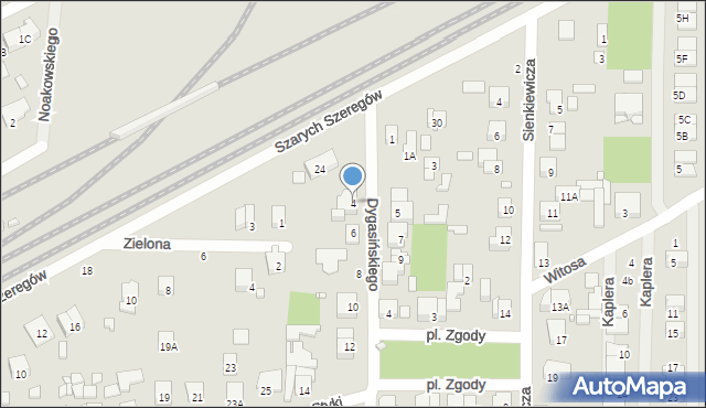 Piastów, Dygasińskiego Adolfa, 4, mapa Piastów