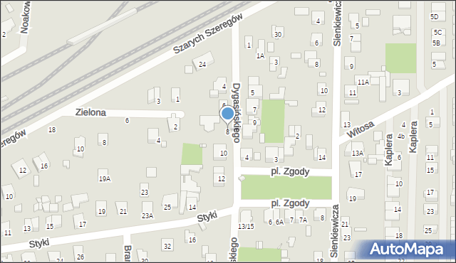 Piastów, Dygasińskiego Adolfa, 8, mapa Piastów