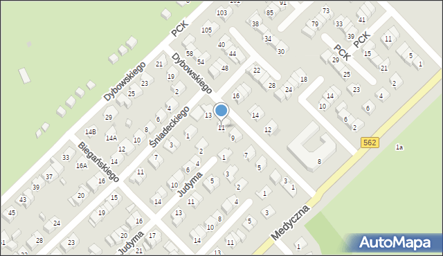 Płock, Dybowskiego Benedykta, 11, mapa Płock