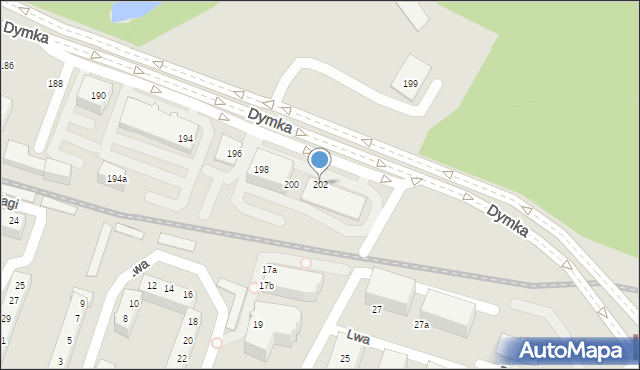 Poznań, Dymka Walentego, abp., 202, mapa Poznania