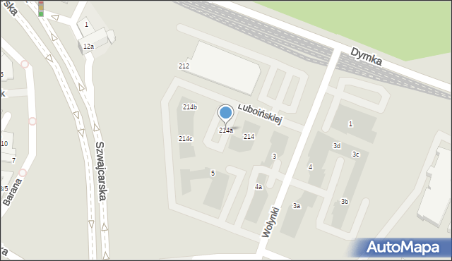 Poznań, Dymka Walentego, abp., 214a, mapa Poznania