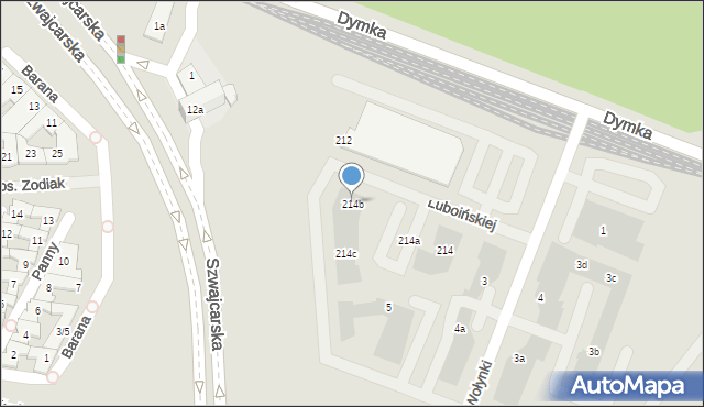 Poznań, Dymka Walentego, abp., 214b, mapa Poznania