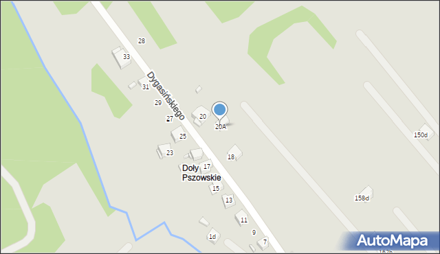 Pszów, Dygasińskiego Adolfa, 20A, mapa Pszów