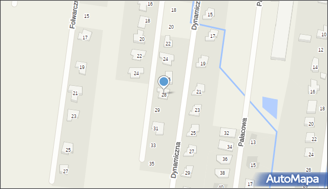 Rąbień, Dynamiczna, 28, mapa Rąbień