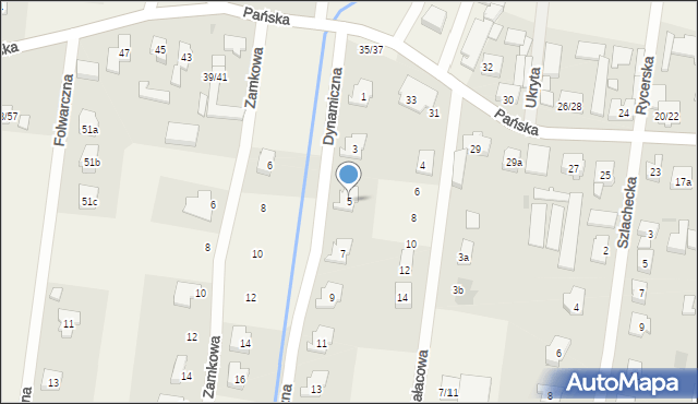 Rąbień, Dynamiczna, 5, mapa Rąbień