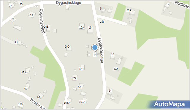 Rybnik, Dygasińskiego Adolfa, 13, mapa Rybnika