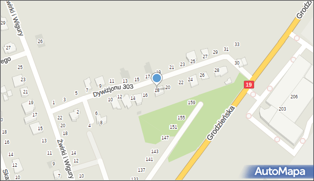 Sokółka, Dywizjonu 303, 18, mapa Sokółka