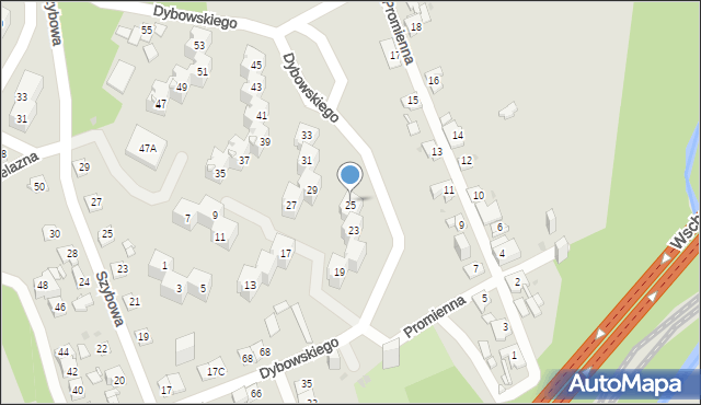 Sosnowiec, Dybowskiego Benedykta, 254, mapa Sosnowca