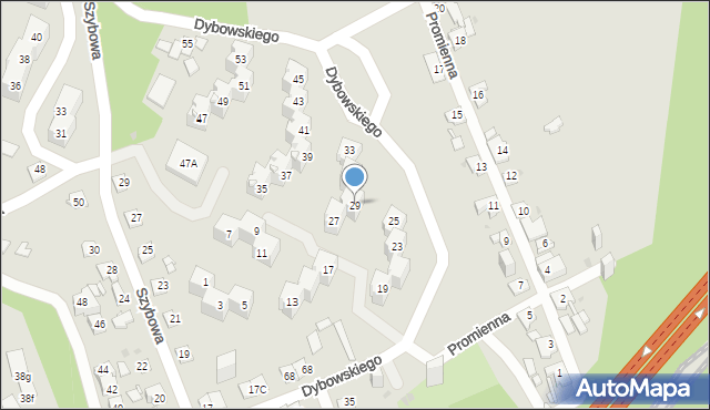 Sosnowiec, Dybowskiego Benedykta, 29, mapa Sosnowca