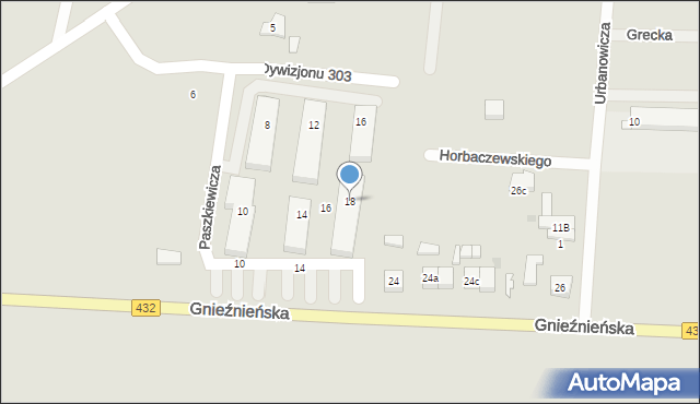 Środa Wielkopolska, Dywizjonu 303, 18, mapa Środa Wielkopolska