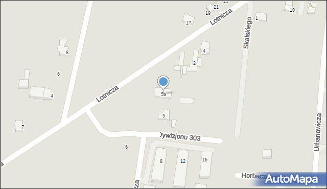 Środa Wielkopolska, Dywizjonu 303, 5a, mapa Środa Wielkopolska