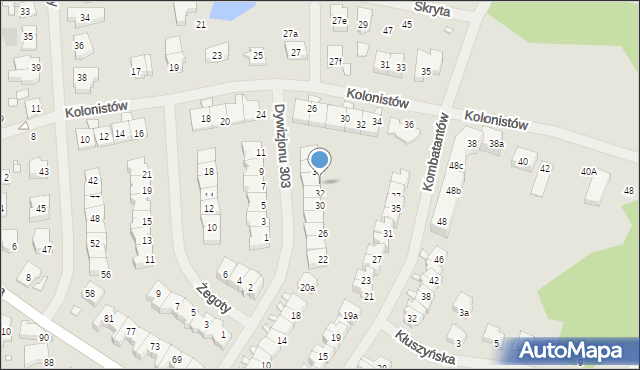 Szczecin, Dywizjonu 303, 34, mapa Szczecina