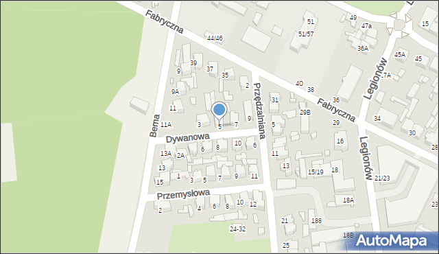 Tomaszów Mazowiecki, Dywanowa, 5, mapa Tomaszów Mazowiecki