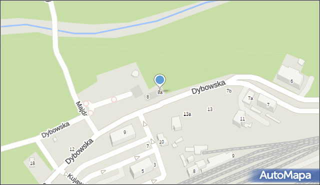 Toruń, Dybowska, 8a, mapa Torunia