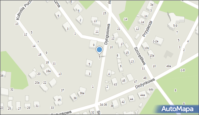 Toruń, Dyngusowa, 7, mapa Torunia