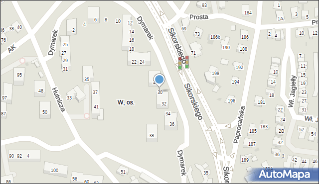 Tychy, Dymarek, 30, mapa Tychów