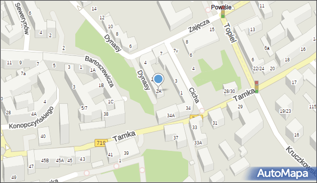 Warszawa, Dynasy, 2A, mapa Warszawy