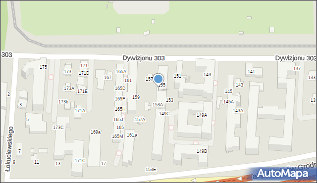 Warszawa, Dywizjonu 303, 155A, mapa Warszawy